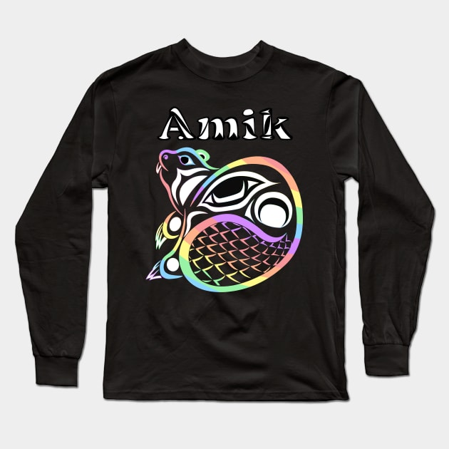 Amik (Beaver) Pride Ally Long Sleeve T-Shirt by KendraHowland.Art.Scroll